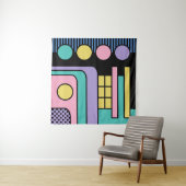 Streamline Moderne Retro Style Geometric Design Wandteppich (Beispiel (Horizontal))