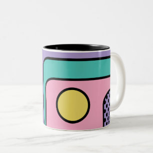 Streamline Moderne Retro Style Geometric Design Zweifarbige Tasse