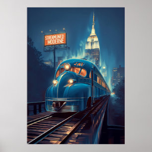 Streamline-Moderne   Vintage New York Express Poster