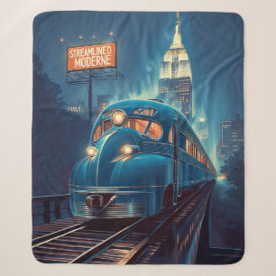 Streamline-Moderne Vintage New York Express Sherpadecke