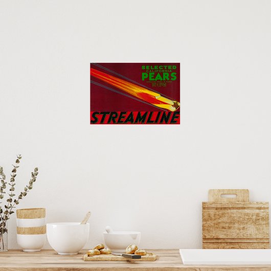 Streamline Pear Crate LabelSanta Clara, CA Poster (Küche)