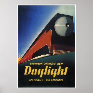 STREAMLINED TRAIN DAYLIGHT EXPRESS 1937 POSTER