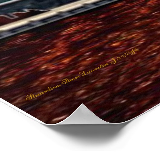 Streamlines Dampflokomotive Poster (Ecke)