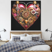 Streampunk Heart Ruby Valentine Leinwanddruck (Insitu (Schlafzimmer))