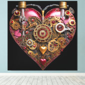Streampunk Heart Ruby Valentine Leinwanddruck (Insitu (Holzboden))
