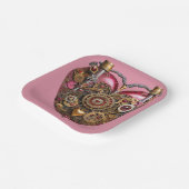 Streampunk Heart Ruby Valentine Pappteller (Gewinkelt)