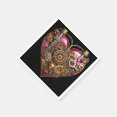 Streampunk Heart Ruby Valentine Serviette (Ecke)