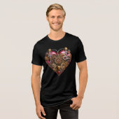 Streampunk Heart Ruby Valentine Tri-Blend Shirt (Vorderseite voll)