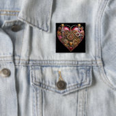 Streampunk-Herz-Rubin-Valentinstag Button (Beispiel)
