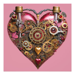 Streampunk-Herz-Rubin-Valentinstag Fotodruck