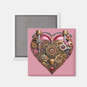 Streampunk-Herz-Rubin-Valentinstag Magnet (Vorderseite/Rückseite)