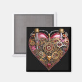 Streampunk-Herz-Rubin-Valentinstag Magnet (Vorderseite/Rückseite)