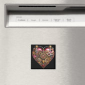 Streampunk-Herz-Rubin-Valentinstag Magnet (In Situ (Geschirrspüler))