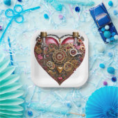 Streampunk-Herz-Rubin-Valentinstag Pappteller (Party)