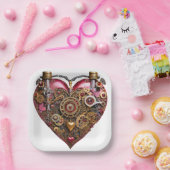 Streampunk-Herz-Rubin-Valentinstag Pappteller (Party)