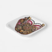 Streampunk-Herz-Rubin-Valentinstag Pappteller (Gewinkelt)