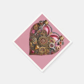 Streampunk-Herz-Rubin-Valentinstag Serviette (Ecke)