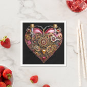 Streampunk-Herz-Rubin-Valentinstag Serviette (Beispiel)