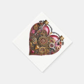 Streampunk-Herz-Rubin-Valentinstag Serviette (Ecke)