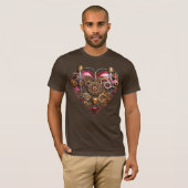 Streampunk-Herz-Rubin-Valentinstag T-Shirt (Vorne ganz)
