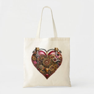 Streampunk-Herz-Rubin-Valentinstag Tragetasche