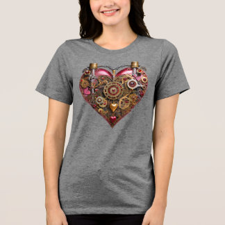 Streampunk Herz Rubin Valentinstag Tri-Blend Shirt