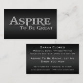 Streben inspirierend glatte metallische visitenkarte (Vorne/Hinten)