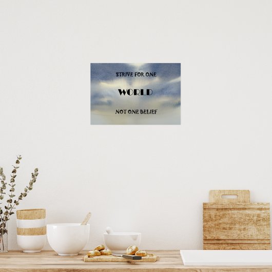 Streben nach einer Welt Poster (Küche)