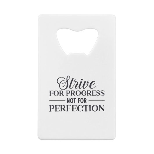 Streben nach Fortschritt nicht perfekten Fun Text Geldbeutel Flaschenöffner (Rückseite)