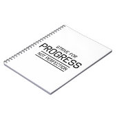 Streben Sie Fortschritts-nicht Perfektion an Notizblock (Linke Seite)