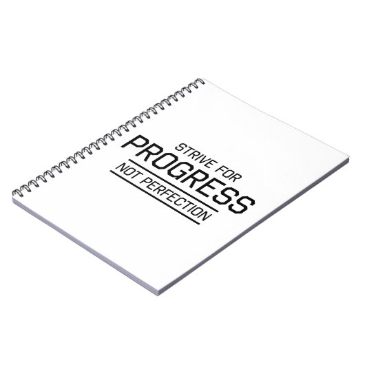 Streben Sie Fortschritts-nicht Perfektion an Notizblock (Linke Seite)