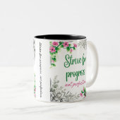 Streben Sie nach Fortschritt, nicht nach Perfektio Zweifarbige Tasse (VorderseiteRechts)