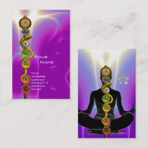 STRECKE ASCLEPIUS,7 CHAKRAS YOGA LOTUS POSE Rosa Visitenkarte