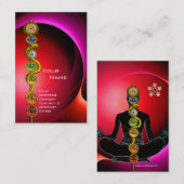 STRECKE ASCLEPIUS,7 CHAKRAS YOGA LOTUS POSE Rot Visitenkarte (Vorne/Hinten)