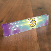 STRECKE DES ASCLEPIUS-ZAHNSYMBOLS, Lila Namensplakette (Seite)