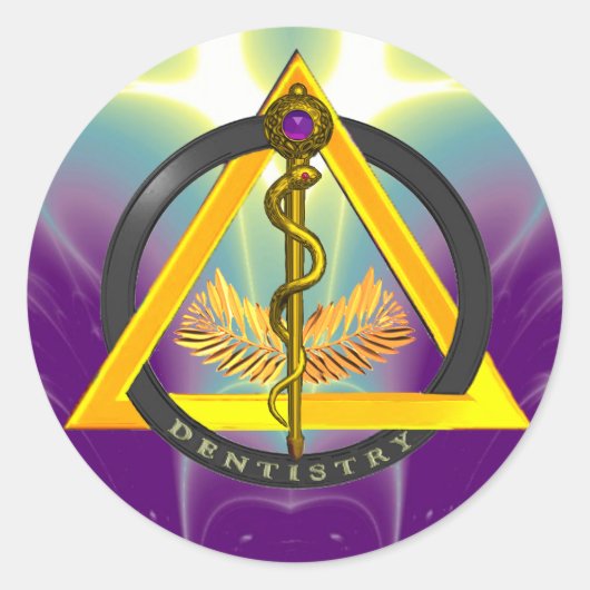 STRECKE DES ASCLEPIUS-ZAHNSYMBOLS RUNDER AUFKLEBER (Vorderseite)