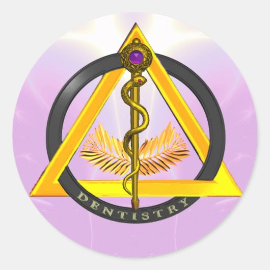 STRECKE DES ASCLEPIUS-ZAHNSYMBOLS RUNDER AUFKLEBER (Vorderseite)