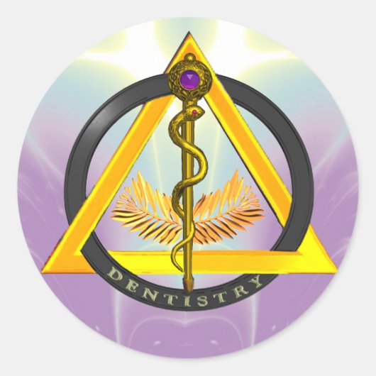 STRECKE DES ASCLEPIUS-ZAHNSYMBOLS RUNDER AUFKLEBER (Vorderseite)