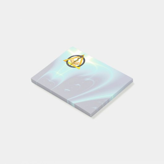 STRECKE DES ASCLEPIUS-ZAHNSYSTEMS Aquamarin Post-it Klebezettel (angewinkelt)