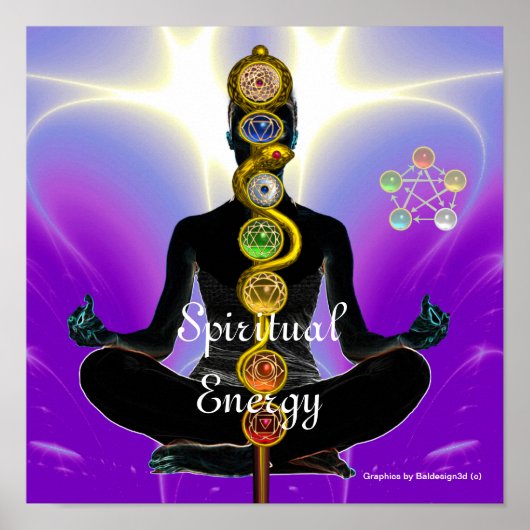 STRECKE VON ASCLEPIUS 7 CHAKRAS, YOGA LOTUS POSE L POSTER (Vorne)