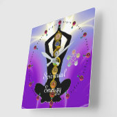 STRECKE VON ASCLEPIUS 7 CHAKRAS, YOGA LOTUS POSE L QUADRATISCHE WANDUHR (Winkel)