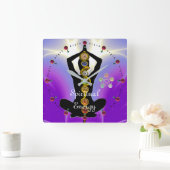 STRECKE VON ASCLEPIUS 7 CHAKRAS, YOGA LOTUS POSE L QUADRATISCHE WANDUHR (Zuhause)