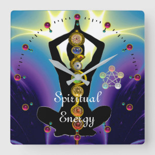 STRECKE VON ASCLEPIUS 7 CHAKRAS, YOGA LOTUS POSE L QUADRATISCHE WANDUHR