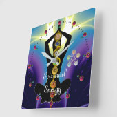 STRECKE VON ASCLEPIUS 7 CHAKRAS, YOGA LOTUS POSE L QUADRATISCHE WANDUHR (Winkel)