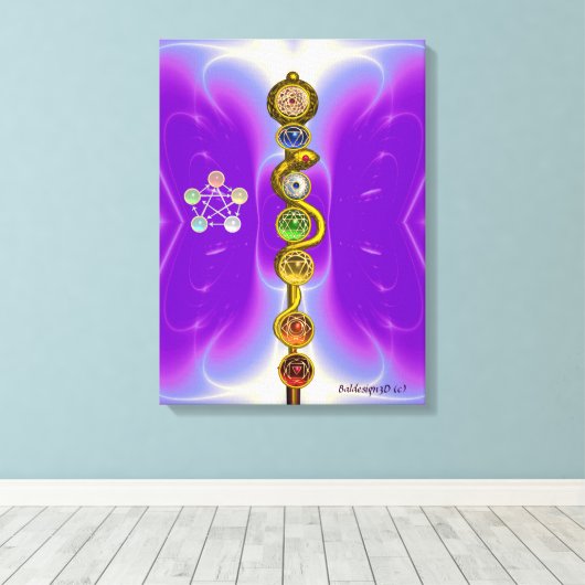 STRECKE VON ASCLEPIUS 7 CHAKRAS,YOGA,SPIRITUELLE E LEINWANDDRUCK (Insitu (Holzboden))
