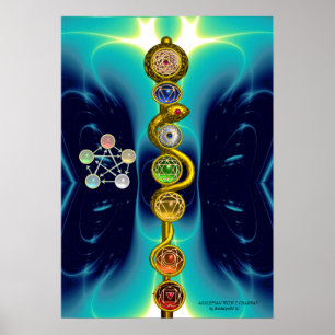 STRECKE VON ASCLEPIUS 7 CHAKRAS,YOGA,SPIRITUELLE E POSTER
