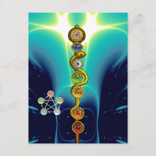 STRECKE VON ASCLEPIUS 7 CHAKRAS,YOGA,SPIRITUELLE E POSTKARTE