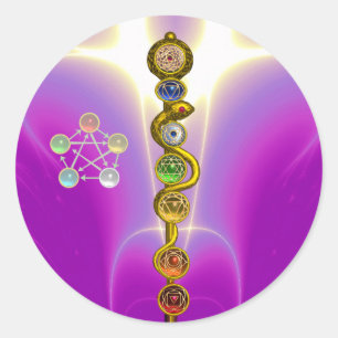 STRECKE VON ASCLEPIUS 7 CHAKRAS,YOGA,SPIRITUELLE E RUNDER AUFKLEBER