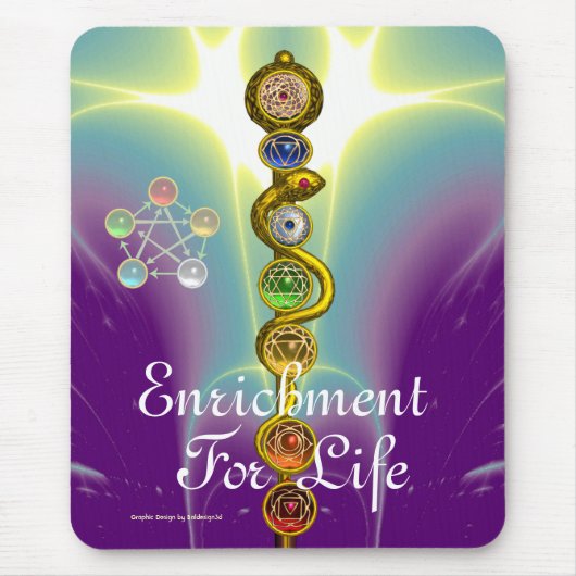 STRECKE VON ASCLEPIUS,7 SCHAKRAS,YOGA,SPIRITUELLE  MOUSEPAD (Vorne)