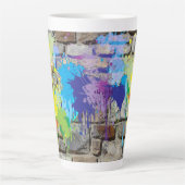 Street Art Abstrakt Formen spritzen Milchtasse (Vorderseite)